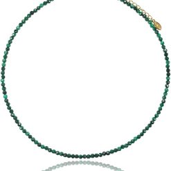 Larimar Natural Stone 3mm Minimalist Necklace Handmade Beaded Necklace Healing Crystal Choker Necklace For Women