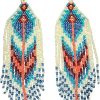 Handmade Boho Chic Beaded Dangle Drop Earrings for Women Pendientes de cuentas para mujer