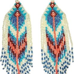 Handmade Boho Chic Beaded Dangle Drop Earrings for Women Pendientes de cuentas para mujer